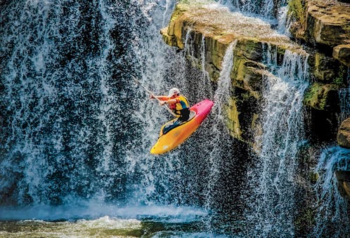 Rock Island State Park kayaker in Rock Island, Tennessee (photo by Michael D. Tedesco)