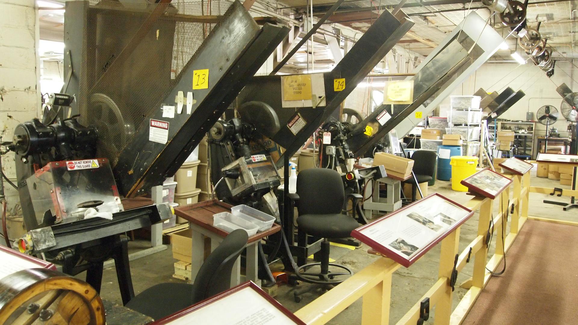 Factory equipment at The Original Kazoo Co. in Eden, New York (photo from Wikimedia Commons)