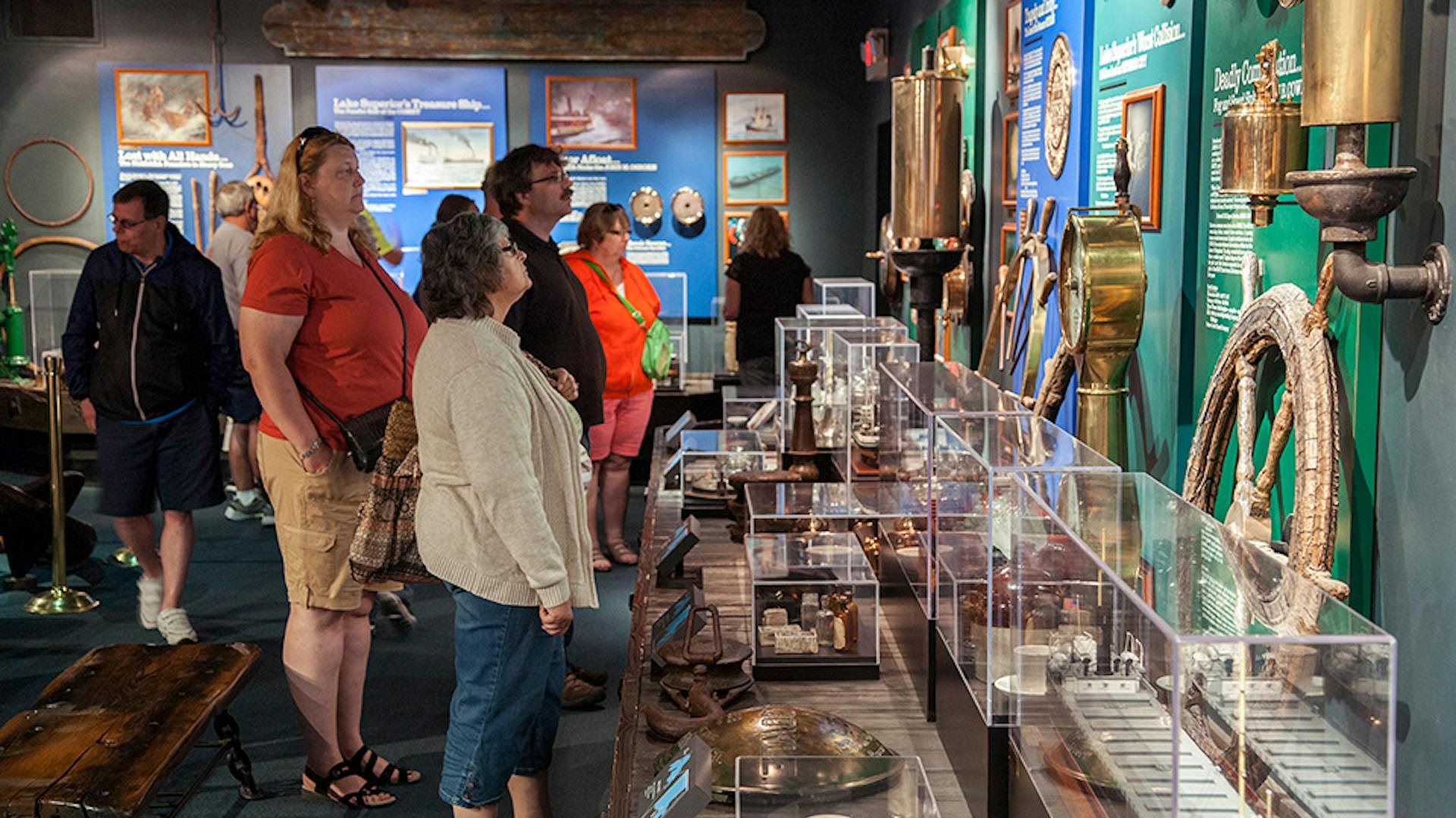 Visitors at the Great Lakes Shipwreck Museum in Paradise, Michigan (photo by GLSHS Photo)