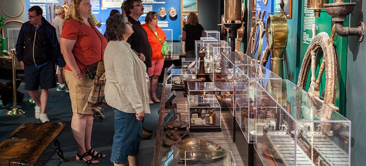 Visitors at the Great Lakes Shipwreck Museum in Paradise, Michigan (photo by GLSHS Photo)