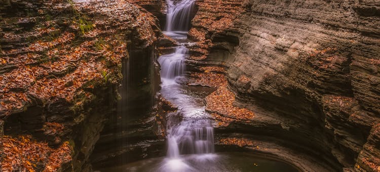 Fall color at Watkins Glen State Park in Watkins Glen, New York (photo by iStock)