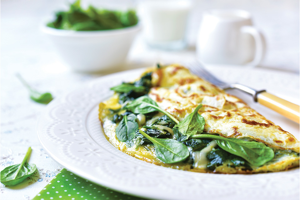 Spinach and cheese omelet (photo by iStock)