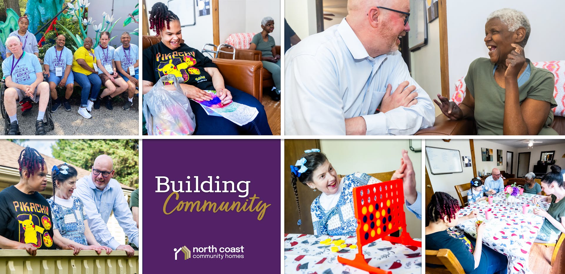 Various images of North Coast Community Homes residents