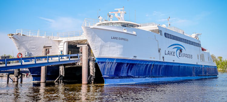 Lake Express ferry dock in Muskegon, Michigan (photo courtesy of Visit Muskegon)