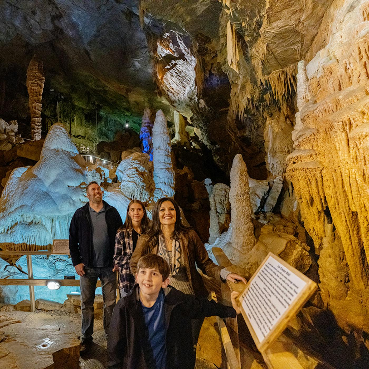 Family at Lost World Caverns in Lewisburg, West Virginia (photo courtesy of Greenbrier County CVB))