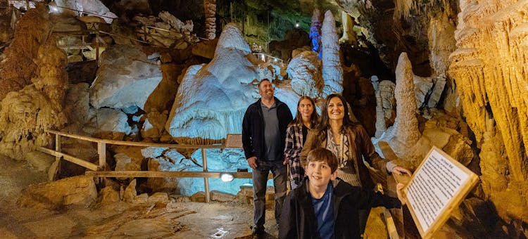 Family at Lost World Caverns in Lewisburg, West Virginia (photo courtesy of Greenbrier County CVB)