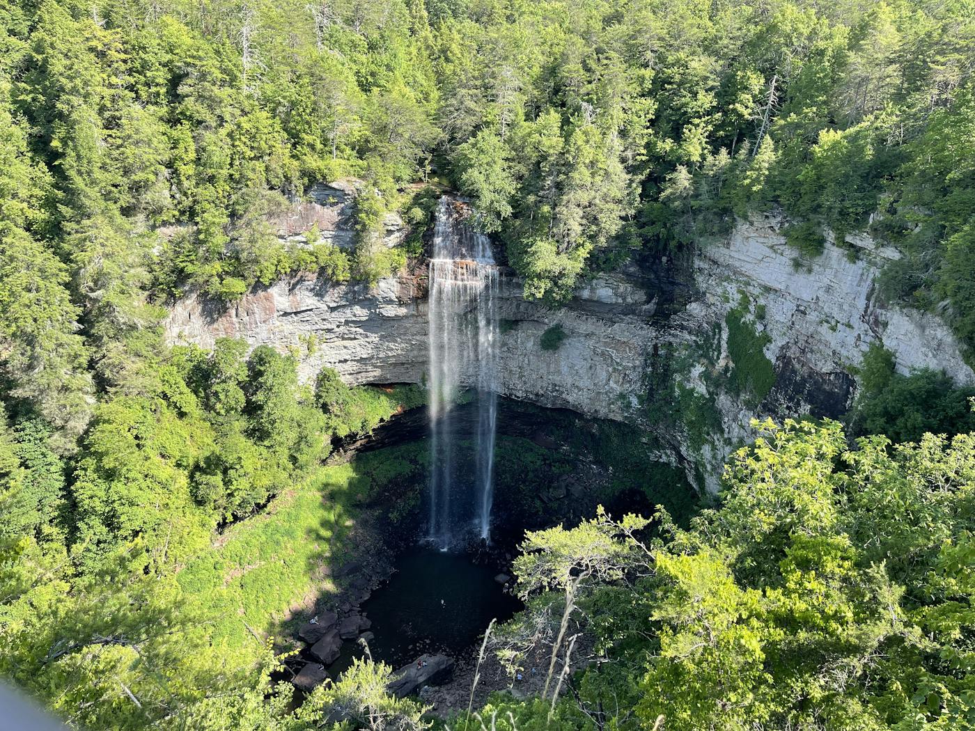 Cane Creek Falls at Fall Creek Falls State Park in Spencer, Tennessee (photo courtesy of Tennessee State Parks))
