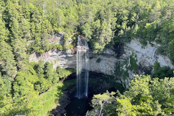 Cane Creek Falls at Fall Creek Falls State Park in Spencer, Tennessee (photo courtesy of Tennessee State Parks)