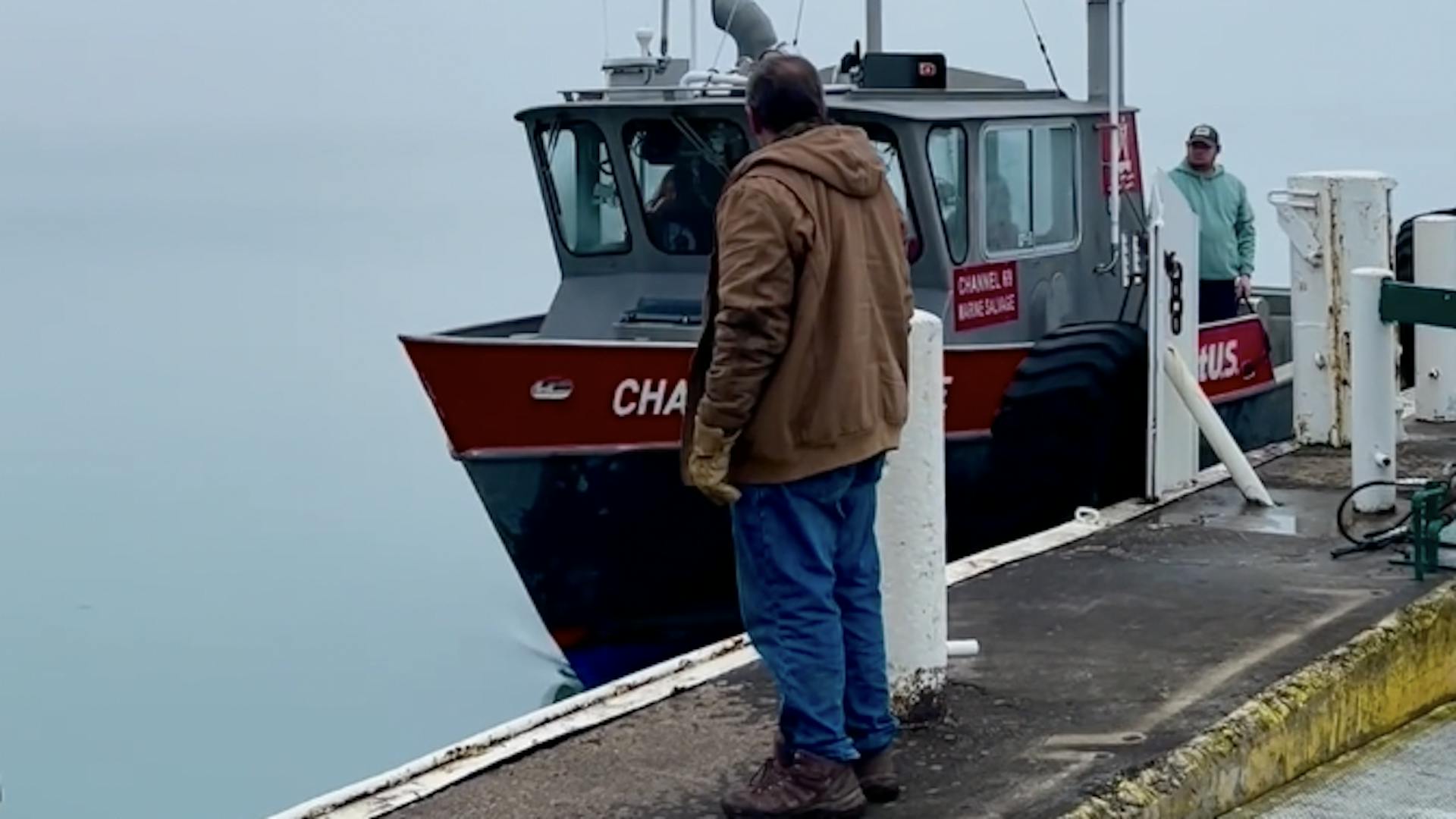 A rescue tugboat A rescue tugboat