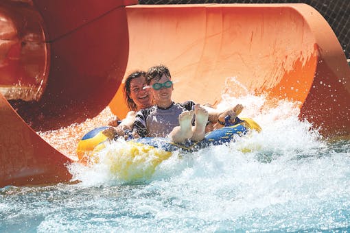 People going down waterslide at Zoombezi Bay in Powell, Ohio (photo courtesy of Columbus Zoo and Aquarium)