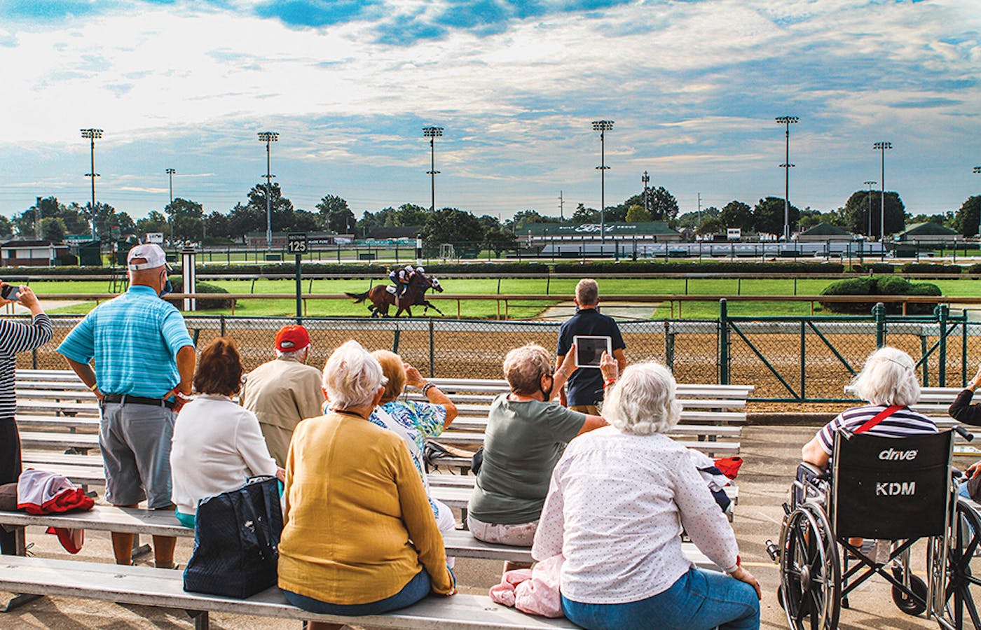 Visitors at one of the Churchill Downs Behind the Scenes Tours in Louisville, Kentucky (photo courtesy of Kentucky Derby Museum)