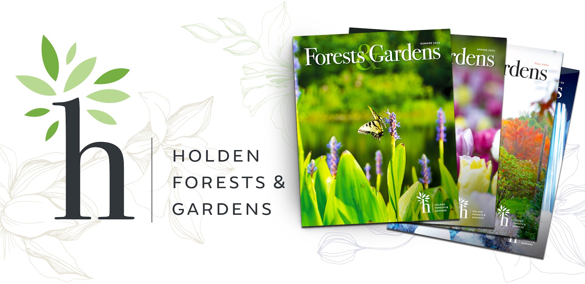 Holden Forests & Gardens logo and cover art