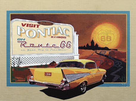 1957 Chevy mural in Pontiac, Illinois (photo courtesy of Pontiac-Oakland Automobile Museum & Resource Center)