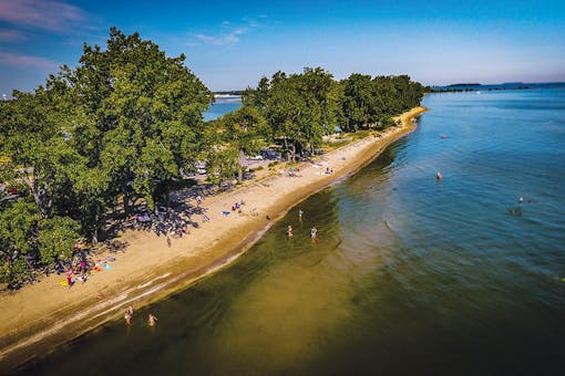 Beachgoers at East Harbor State Park in Lakeside-Marblehead, Ohio (photo courtesy of Ohio Department of Natural Resources)