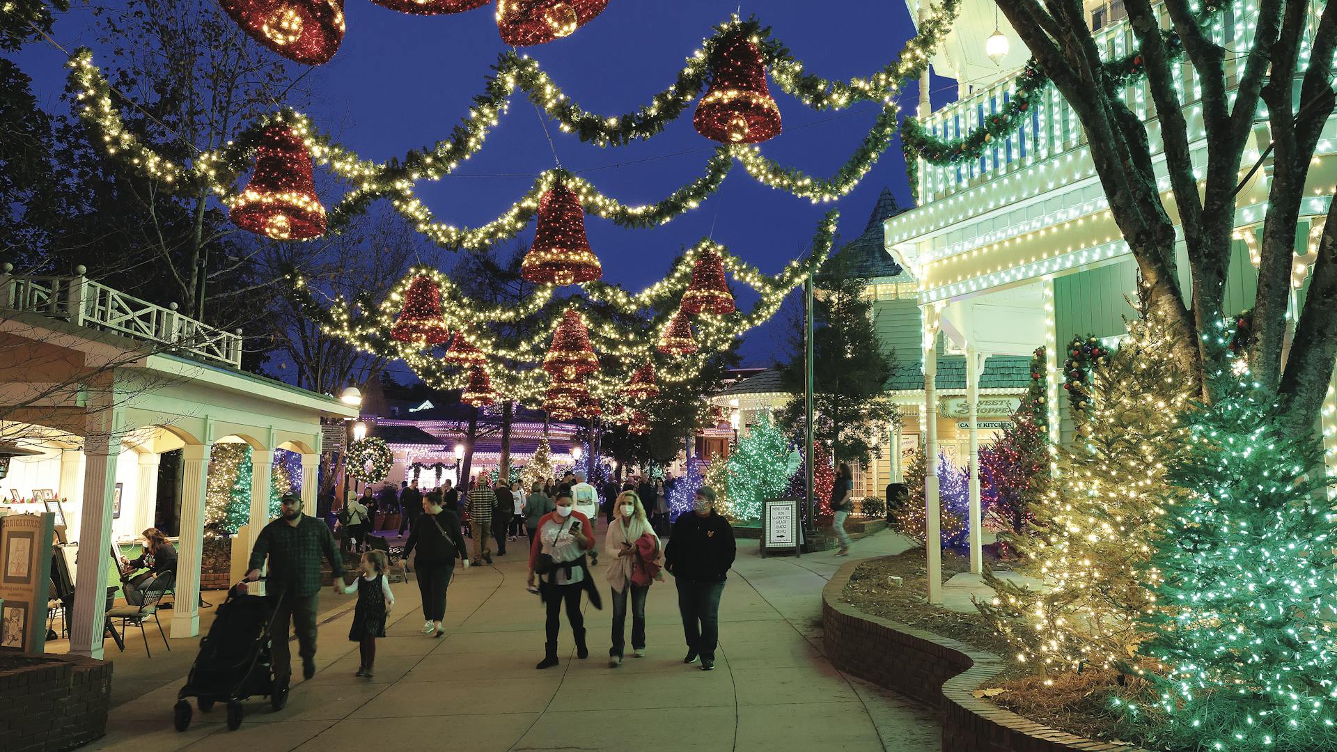 Holiday decorations at Dollywood in Pigeon Forge Tennessee (photo by Curtis Hilbun/Dollywood)