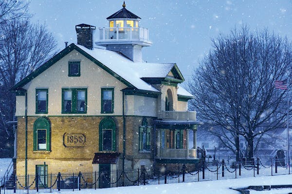 Exterior of Michigan City, Indiana’s Old Lighthouse Museum in the winter (photo by Josh McIntyre)