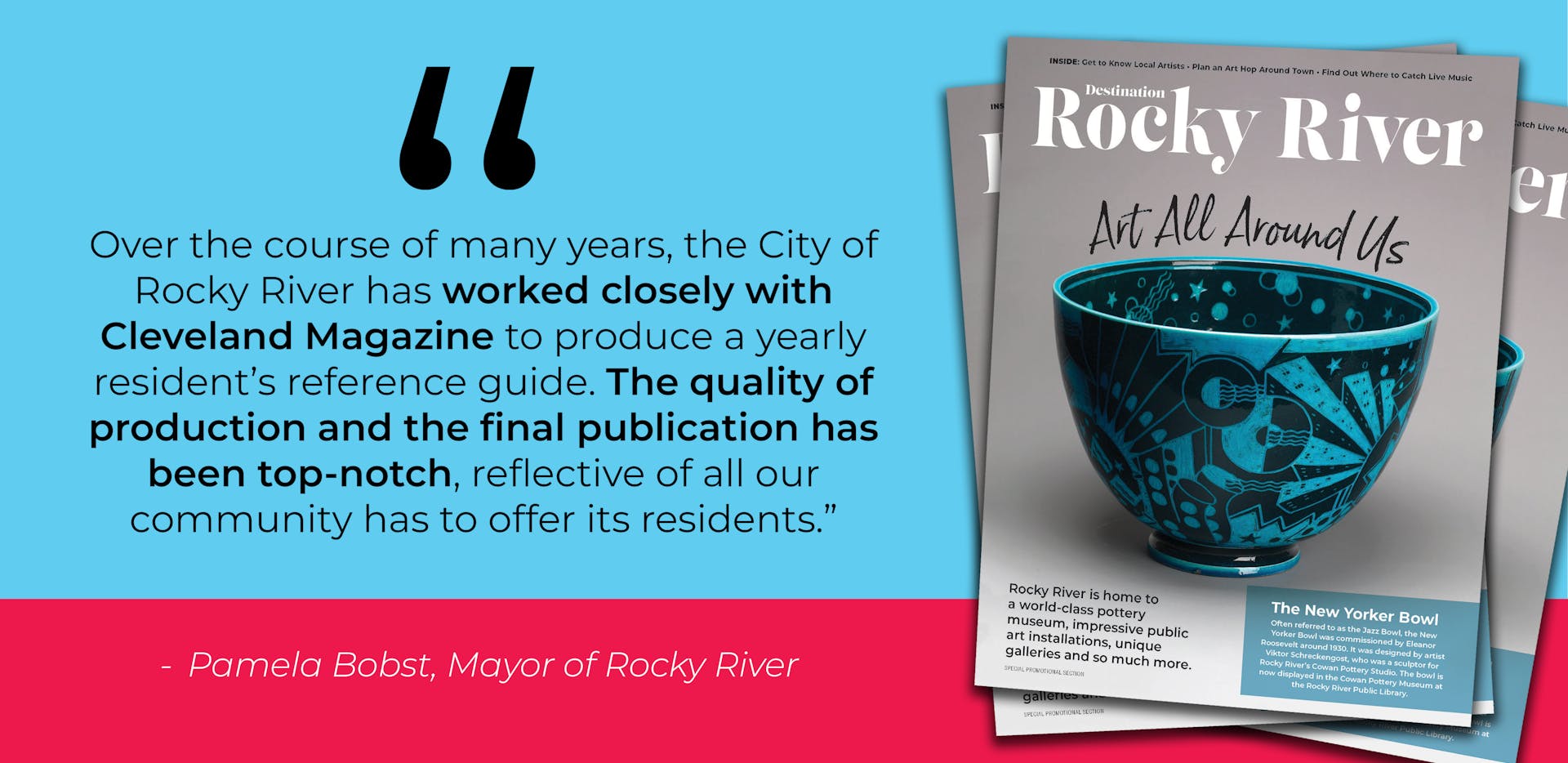 Over the course of many years, the city of rocky river has worked closely with Cleveland Magazine to produce a yearly resident's reference guide.