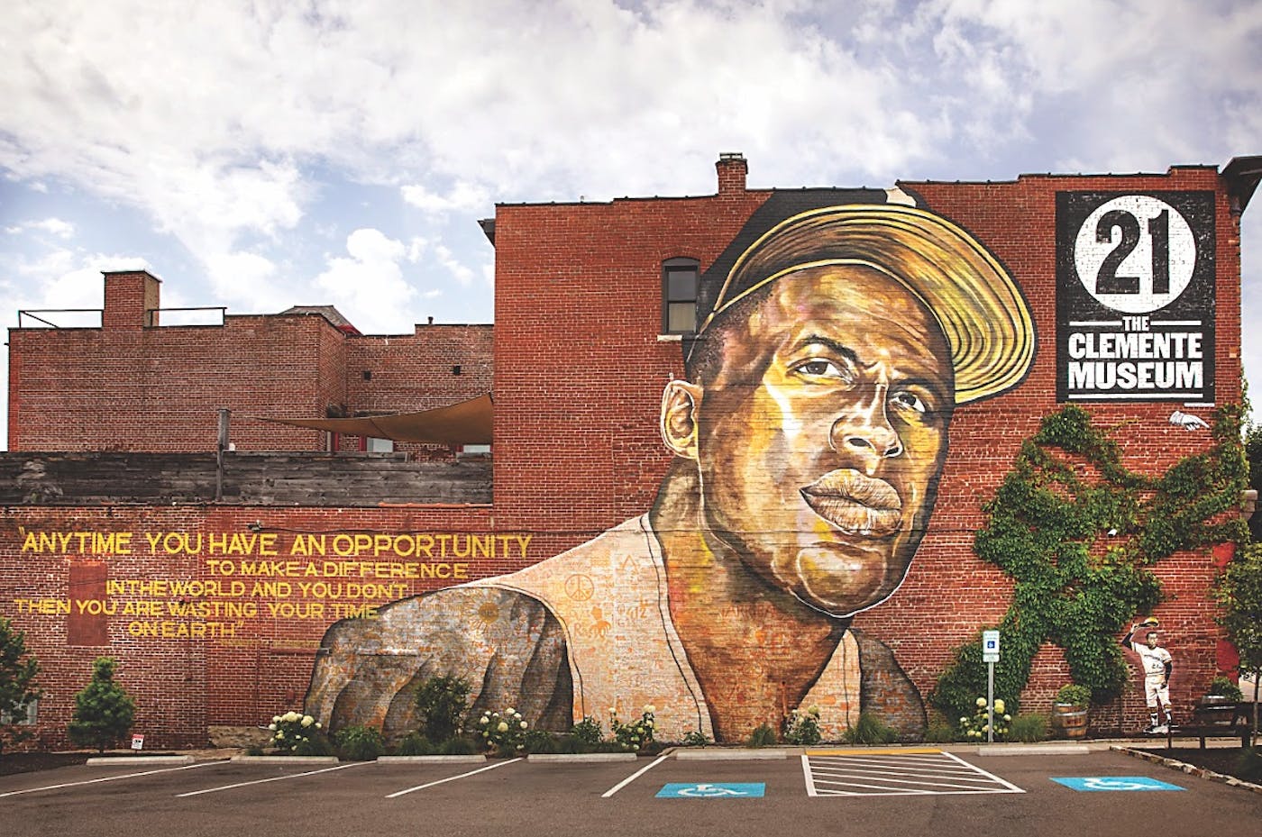 Mural of Roberto Clemente outside The Clemente Museum in Pittsburgh, Pennsylvania (photo courtesy of The Clemente Museum))