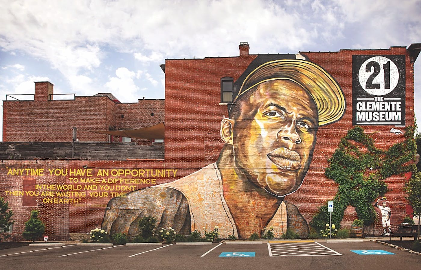 Mural of Roberto Clemente outside The Clemente Museum in Pittsburgh, Pennsylvania (photo courtesy of The Clemente Museum)