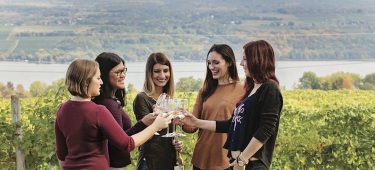Friends visiting Finger Lakes Wine Country in New York State (photo courtesy of Finger Lakes Wine Country)