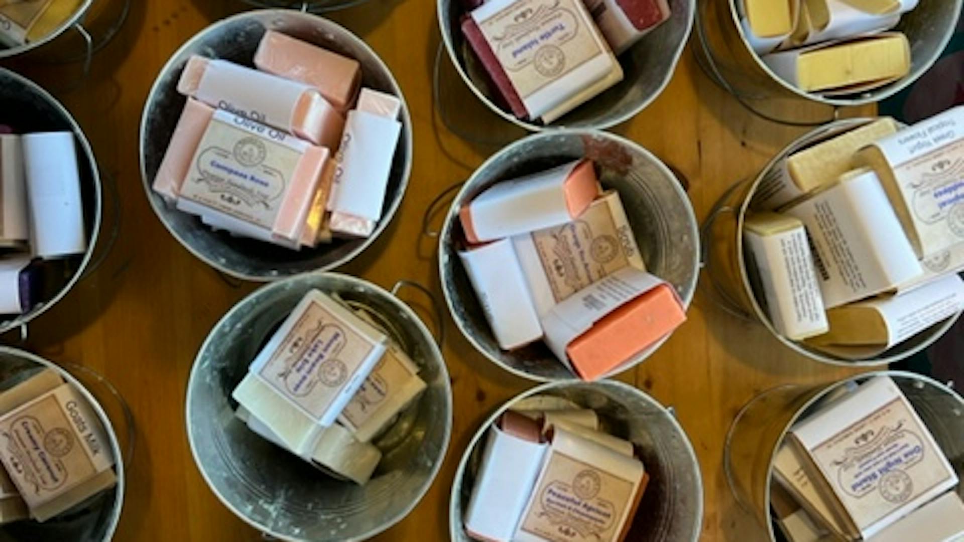 a collection of soap