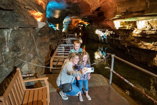 Family at Howe Caverns in Howes Cave, New York (photo courtesy of Visit Schoharie County)