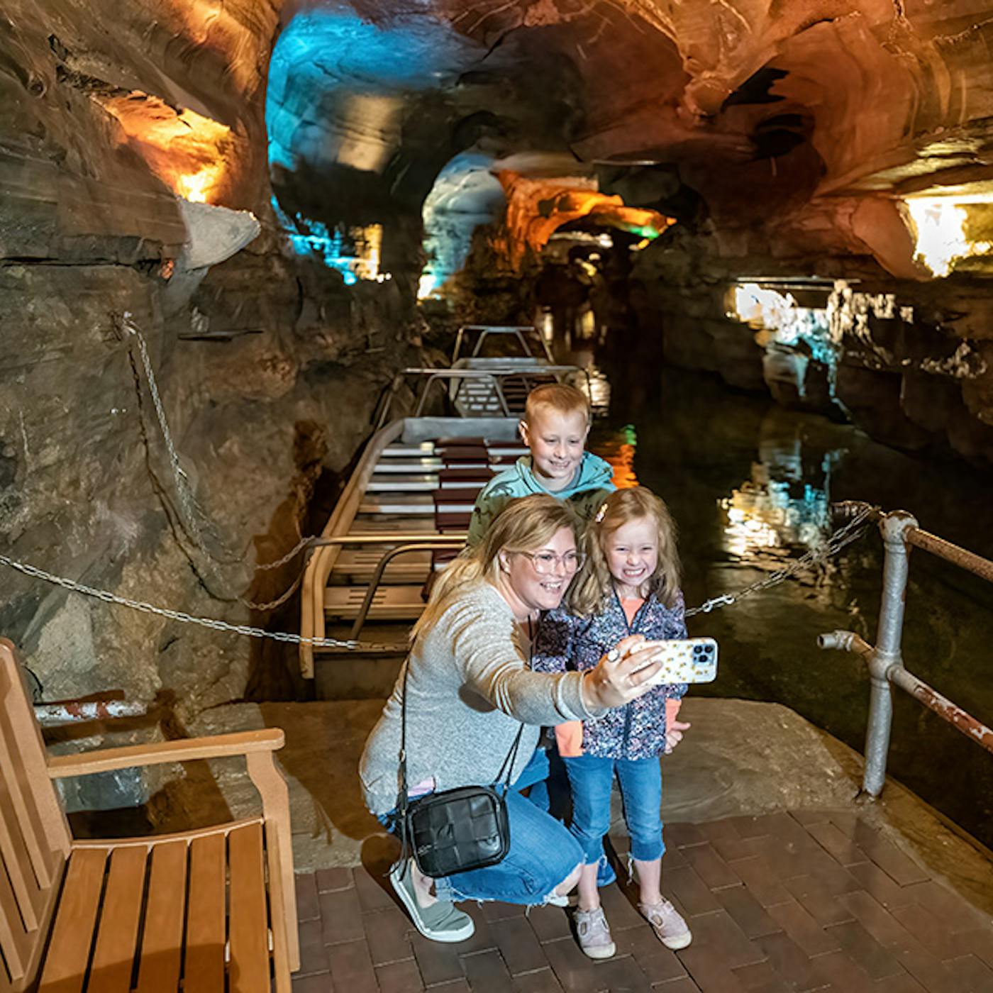 Family at Howe Caverns in Howes Cave, New York (photo courtesy of Visit Schoharie County))