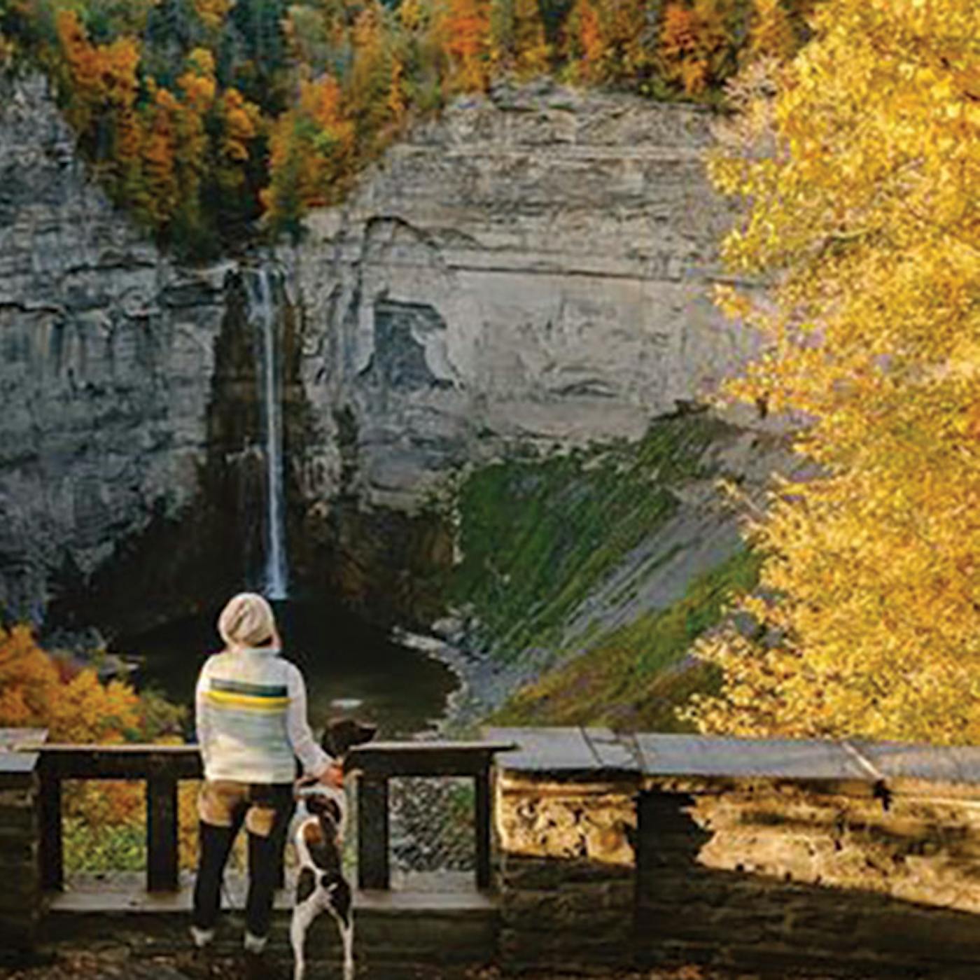 Person and dog hiking in the Finger Lakes Region in west-central, New York (photo © Adventures.with.Willow/Finger Lakes Tourism Alliance))