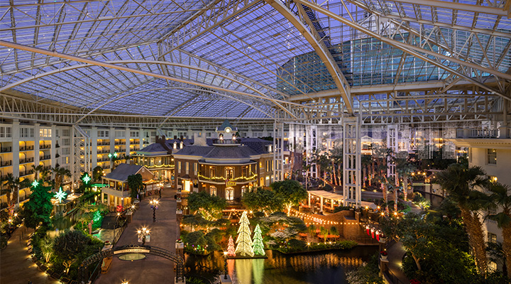 Christmas lights display at Gaylord Opryland in Nashville, Tennessee (photo courtesy of Gaylord Opryland)